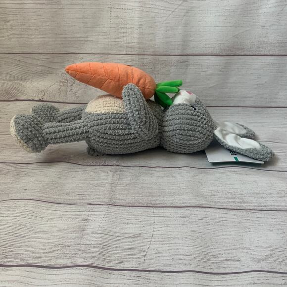 Patchwork Pet Bunny Rabbit and Carrot Dog Toy Crinkle Squeak Grunt Fetch 19"L - Picture 12 of 16
